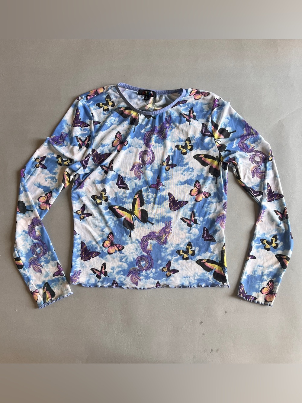 Y2K dEliA*s Fairycore mesh butterfly top